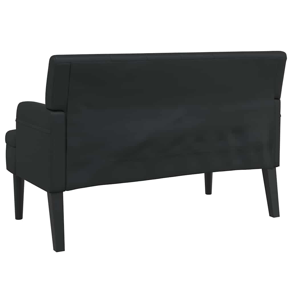 Bank mit Rückenlehne Schwarz 112x65,5x75 cm Kunstleder