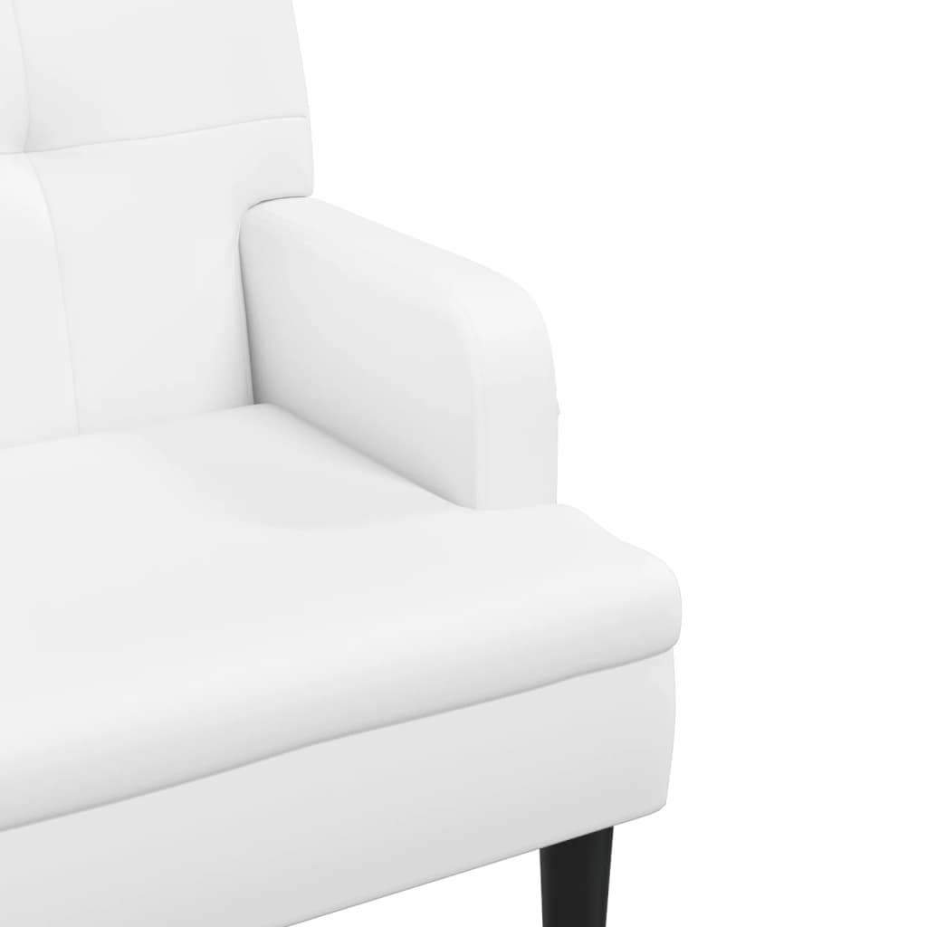 Sitzbank mit Rückenlehne Weiß 112x65,5x75 cm Kunstleder
