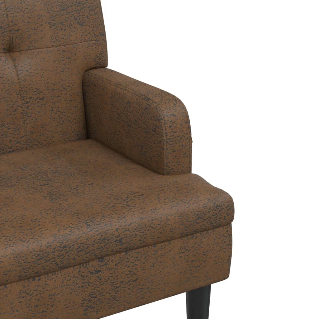 Sitzbank mit Rückenlehne Braun 112x65,5x75 cm Wildleder-Optik