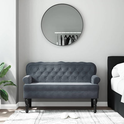 Sitzbank mit Rückenlehne Dunkelgrau 119,5x64,5x75 cm Samt