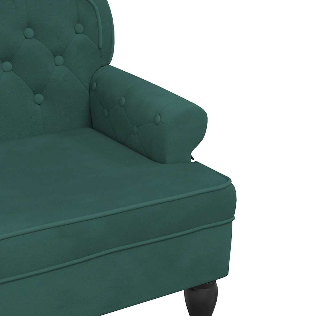 Sitzbank mit Rückenlehne Dunkelgrün 119,5x64,5x75 cm Samt