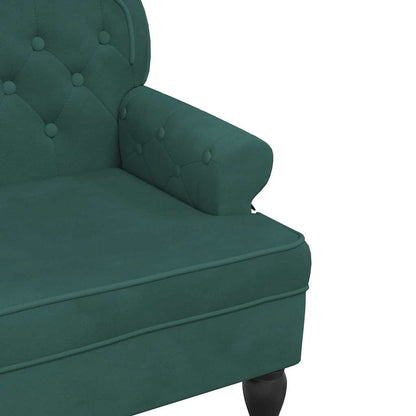 Sitzbank mit Rückenlehne Dunkelgrün 119,5x64,5x75 cm Samt