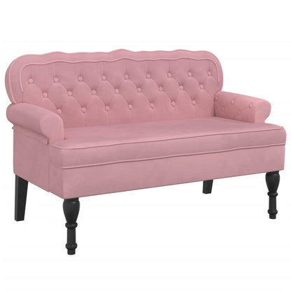 Sitzbank mit Rückenlehne Rosa 119,5x64,5x75 cm Samt