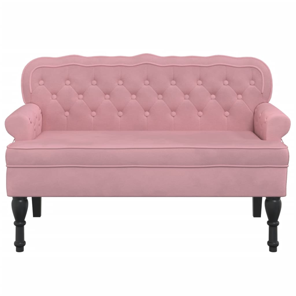 Sitzbank mit Rückenlehne Rosa 119,5x64,5x75 cm Samt
