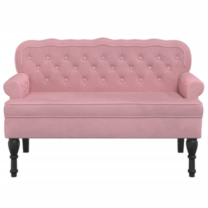 Sitzbank mit Rückenlehne Rosa 119,5x64,5x75 cm Samt