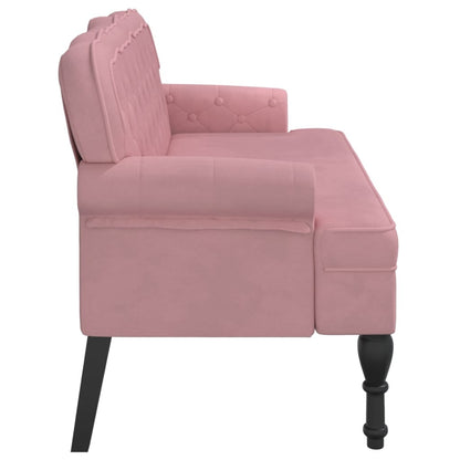 Sitzbank mit Rückenlehne Rosa 119,5x64,5x75 cm Samt