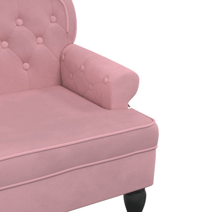 Sitzbank mit Rückenlehne Rosa 119,5x64,5x75 cm Samt