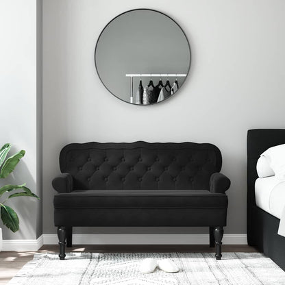 Bank mit Rückenlehne Schwarz 119,5x64,5x75 cm Samt