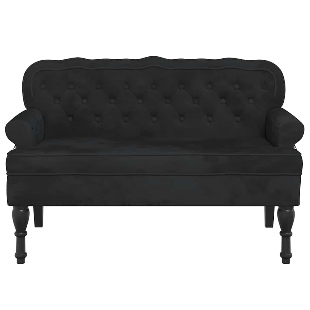 Bank mit Rückenlehne Schwarz 119,5x64,5x75 cm Samt