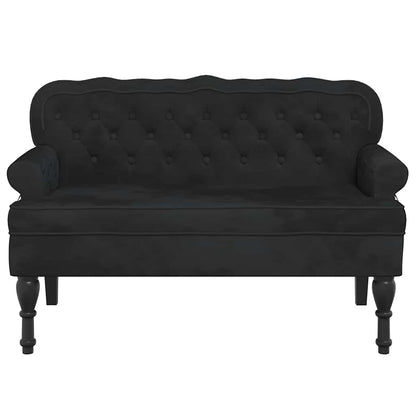 Bank mit Rückenlehne Schwarz 119,5x64,5x75 cm Samt