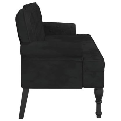 Bank mit Rückenlehne Schwarz 119,5x64,5x75 cm Samt