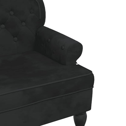 Bank mit Rückenlehne Schwarz 119,5x64,5x75 cm Samt