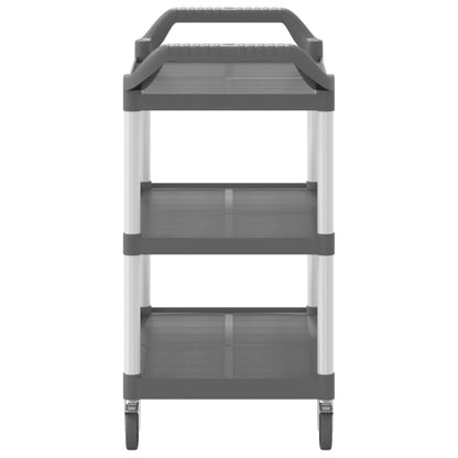 Rollwagen mit 3 Etagen Grau 99x50x96 cm Aluminium