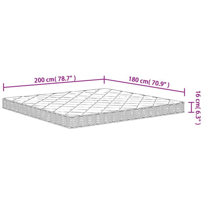 Matratze Schaumstoff Mittelweich 180x200 cm