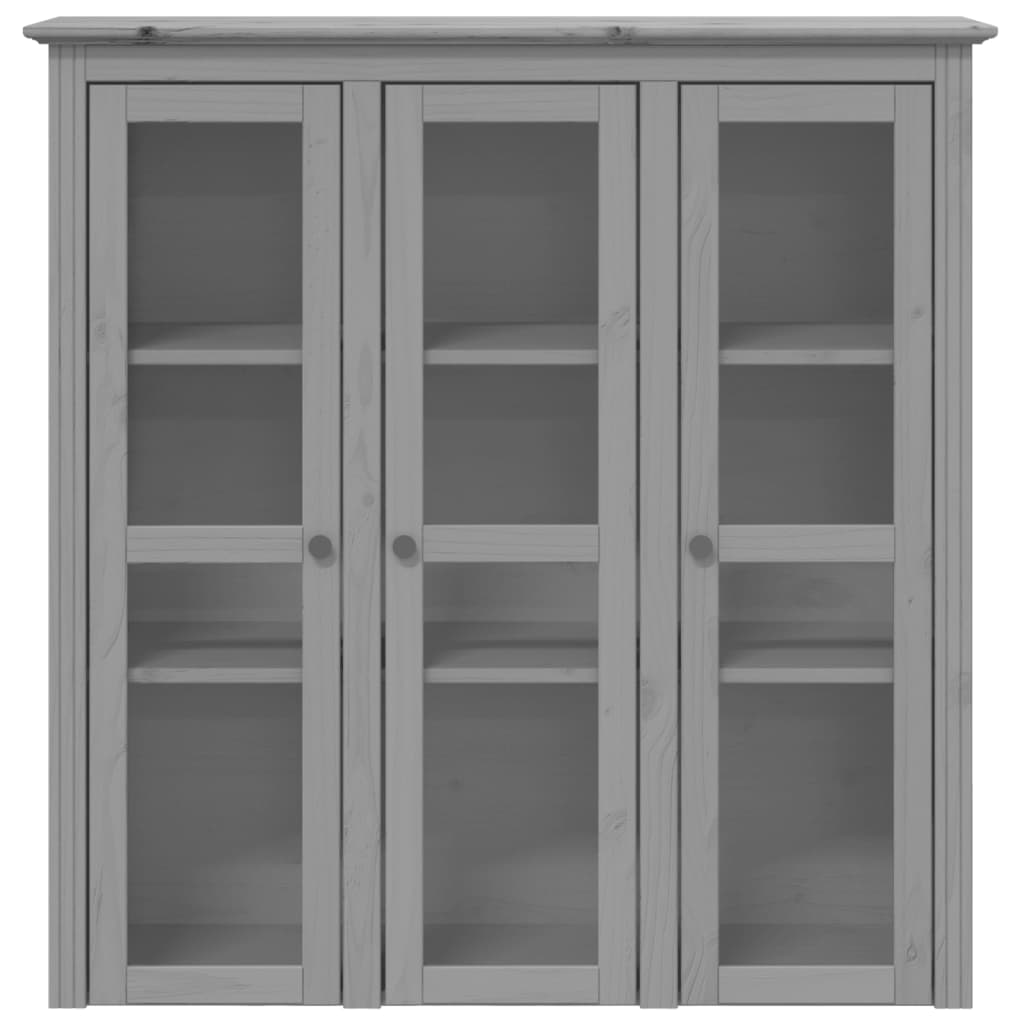 Highboard BODO Grau 115,5x43x200,5 cm Massivholz Kiefer