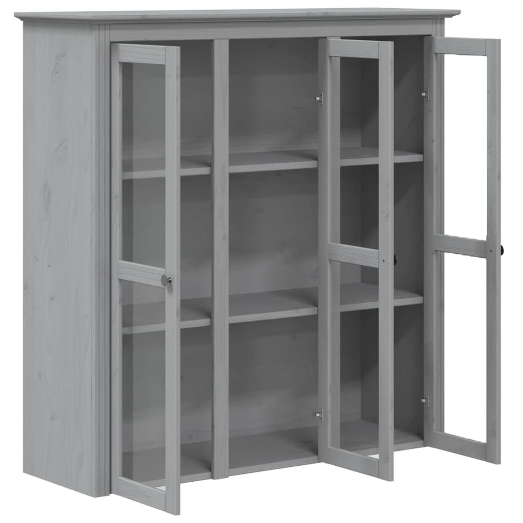 Highboard BODO Grau 115,5x43x200,5 cm Massivholz Kiefer