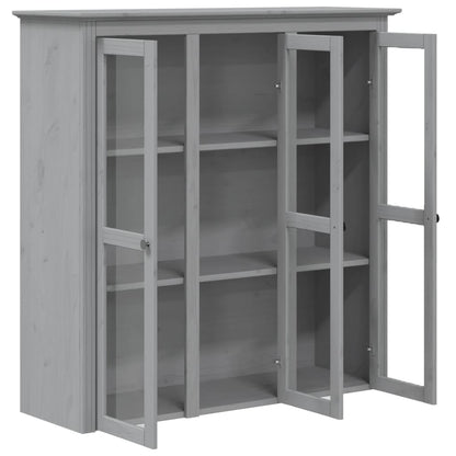 Highboard BODO Grau 115,5x43x200,5 cm Massivholz Kiefer