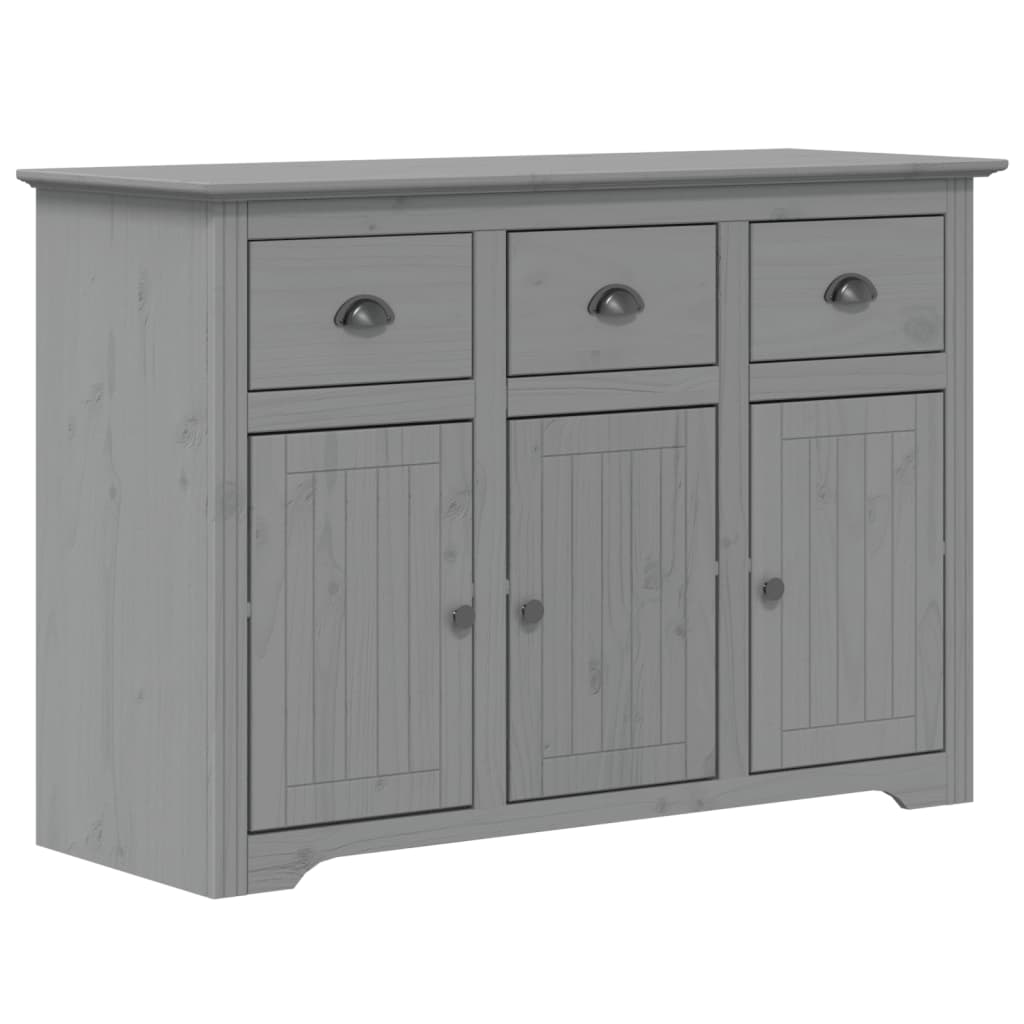 Highboard BODO Grau 115,5x43x200,5 cm Massivholz Kiefer