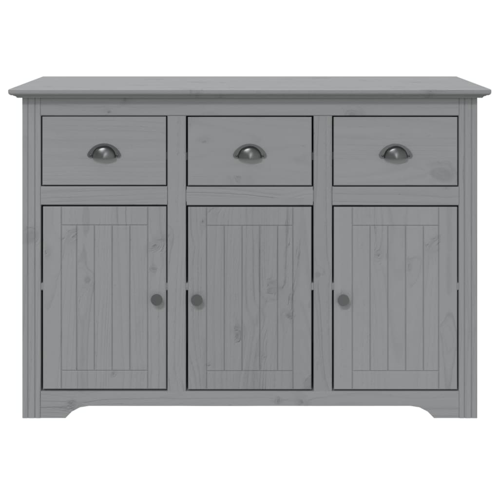 Highboard BODO Grau 115,5x43x200,5 cm Massivholz Kiefer