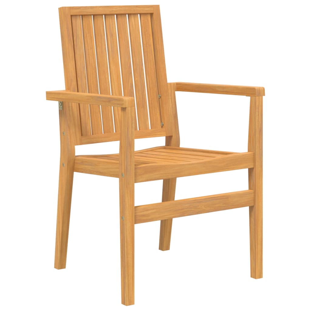 Gartenstühle 4 Stk. Stapelbar 56,5x57,5x91 cm Massivholz Teak