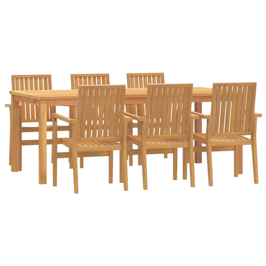 7-tlg. Garten-Essgruppe Massivholz Teak