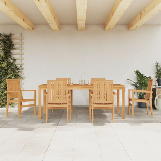 7-tlg. Garten-Essgruppe Massivholz Teak