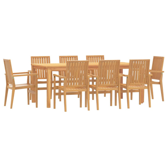 9-tlg. Garten-Essgruppe Massivholz Teak