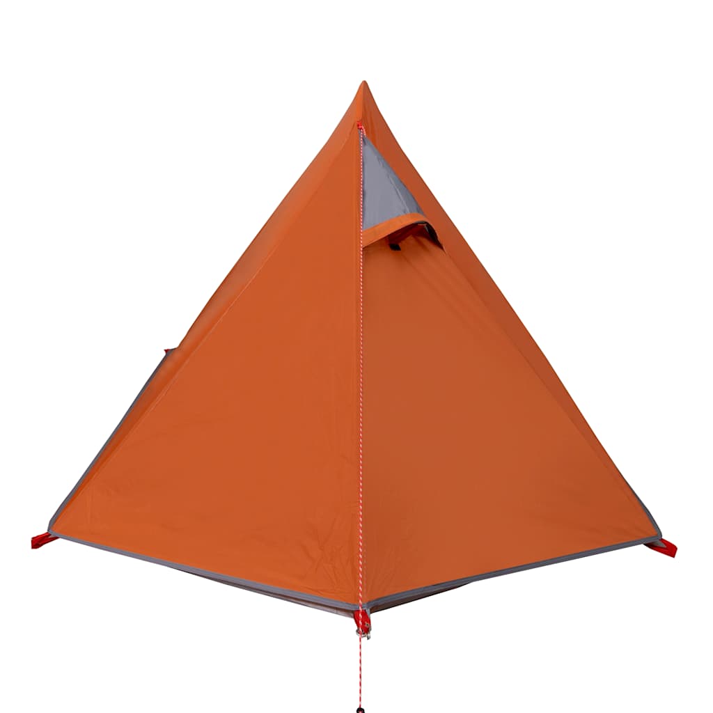 Kuppel-Campingzelt 2 Personen Grau und Orange Wasserdicht