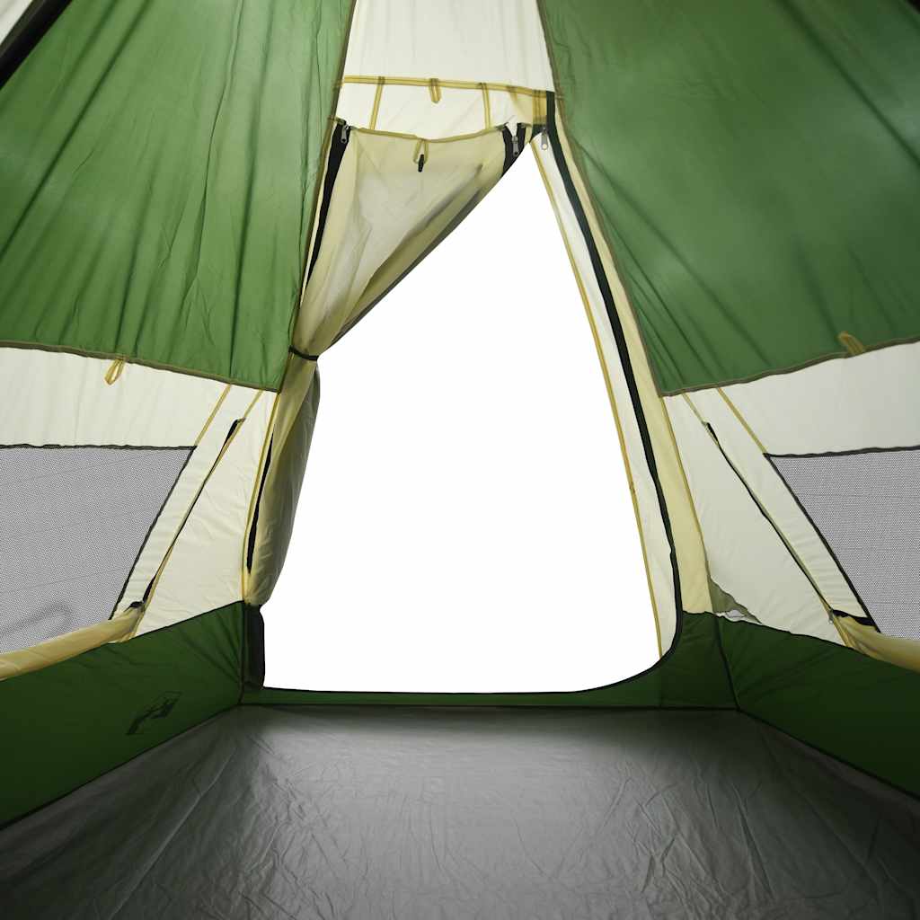 Tipi-Campingzelt 7 Personen Grün Wasserdicht