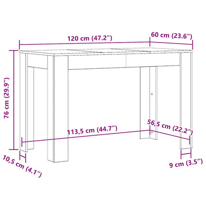 Esstisch Braun Eichen-Optik 120x60x76 cm Holzwerkstoff
