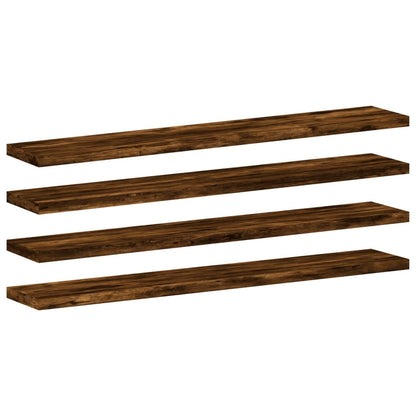 Wandregale 4 Stk. Räuchereiche 60x10x1,5 cm Holzwerkstoff