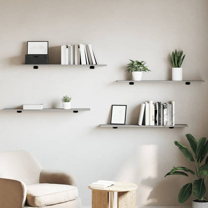 Wandregale 4 Stk. Grau Sonoma 100x20x1,5 cm Holzwerkstoff
