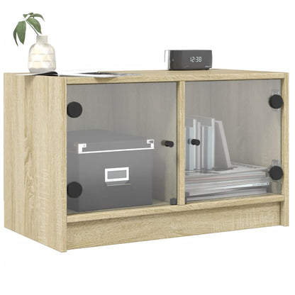 TV-Schrank mit Glastüren Sonoma-Eiche 68x37x42 cm