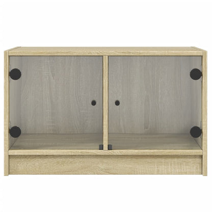 TV-Schrank mit Glastüren Sonoma-Eiche 68x37x42 cm