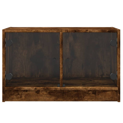 TV-Schrank mit Glastüren Räuchereiche 68x37x42 cm