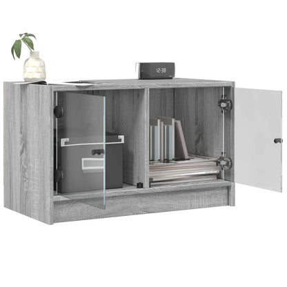 TV-Schrank mit Glastüren Grau Sonoma 68x37x42 cm