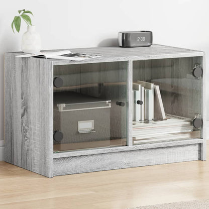TV-Schrank mit Glastüren Grau Sonoma 68x37x42 cm
