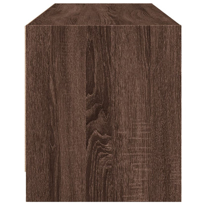 TV-Schrank mit Glastüren Braun Eichen-Optik 102x37x42 cm