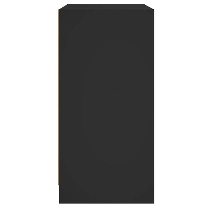 Beistellschrank mit Glastüren Schwarz 68x37x75,5 cm