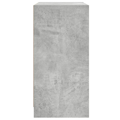 Beistellschrank mit Glastüren Betongrau 68x37x75,5 cm