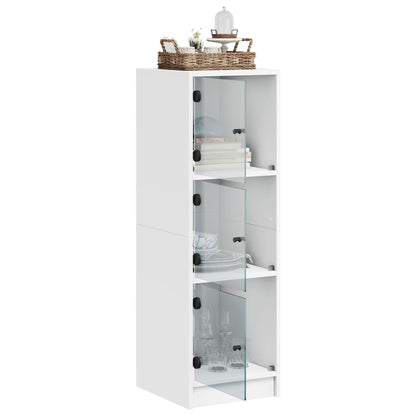 Highboard mit Glastüren Weiß 35x37x109 cm
