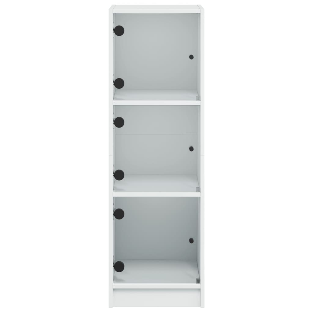 Highboard mit Glastüren Weiß 35x37x109 cm