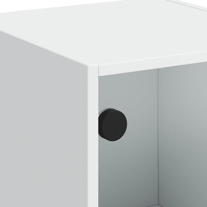 Highboard mit Glastüren Weiß 35x37x109 cm
