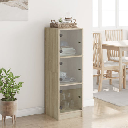 Highboard mit Glastüren Sonoma-Eiche 35x37x109 cm