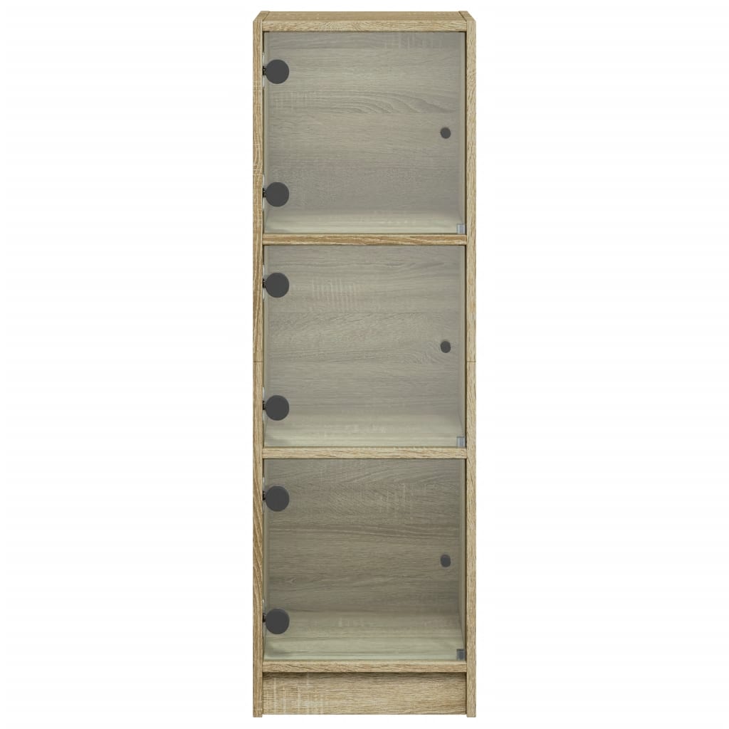 Highboard mit Glastüren Sonoma-Eiche 35x37x109 cm