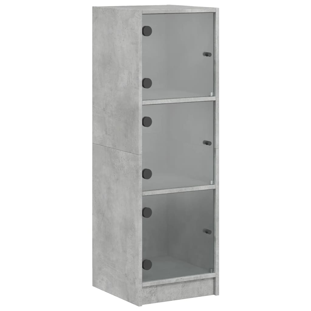 Highboard mit Glastüren Betongrau 35x37x109 cm