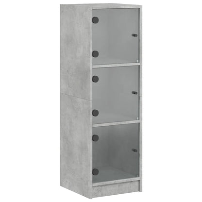 Highboard mit Glastüren Betongrau 35x37x109 cm
