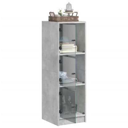 Highboard mit Glastüren Betongrau 35x37x109 cm