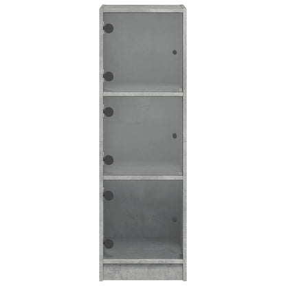 Highboard mit Glastüren Betongrau 35x37x109 cm