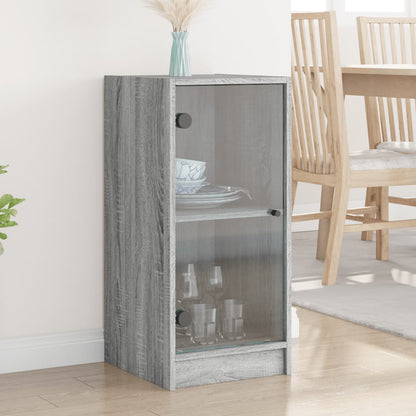 Beistellschrank mit Glastüren Grau Sonoma 35x37x75,5 cm